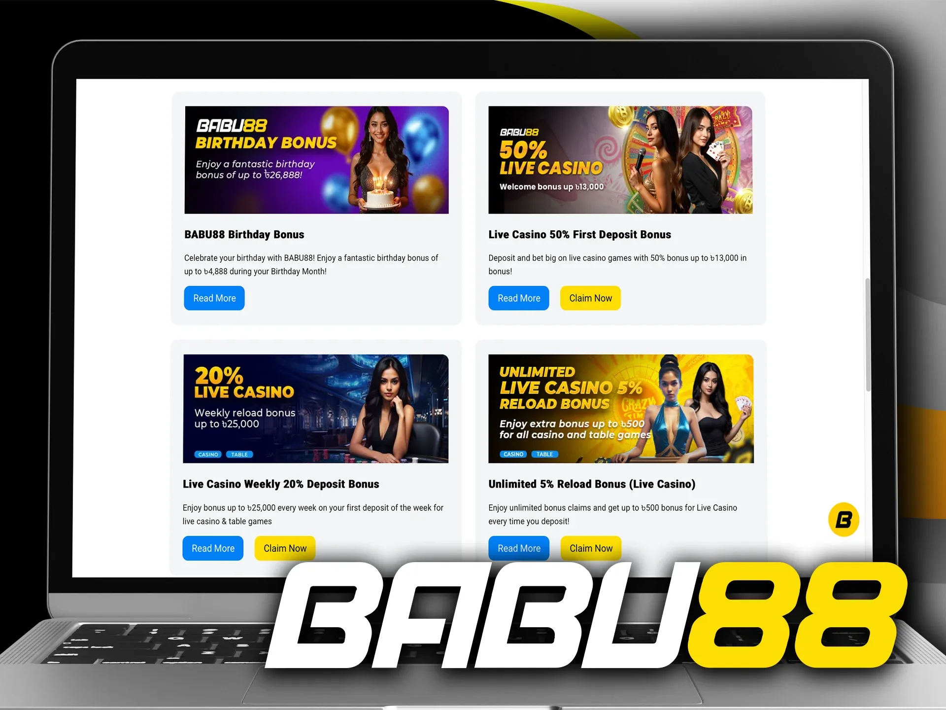 Babu88 provides special bonuses for live casino section.